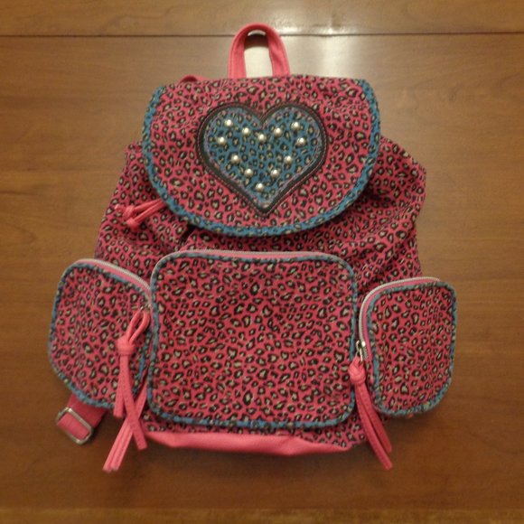 Pink Leopard Print Backpack - Picture 1 of 4